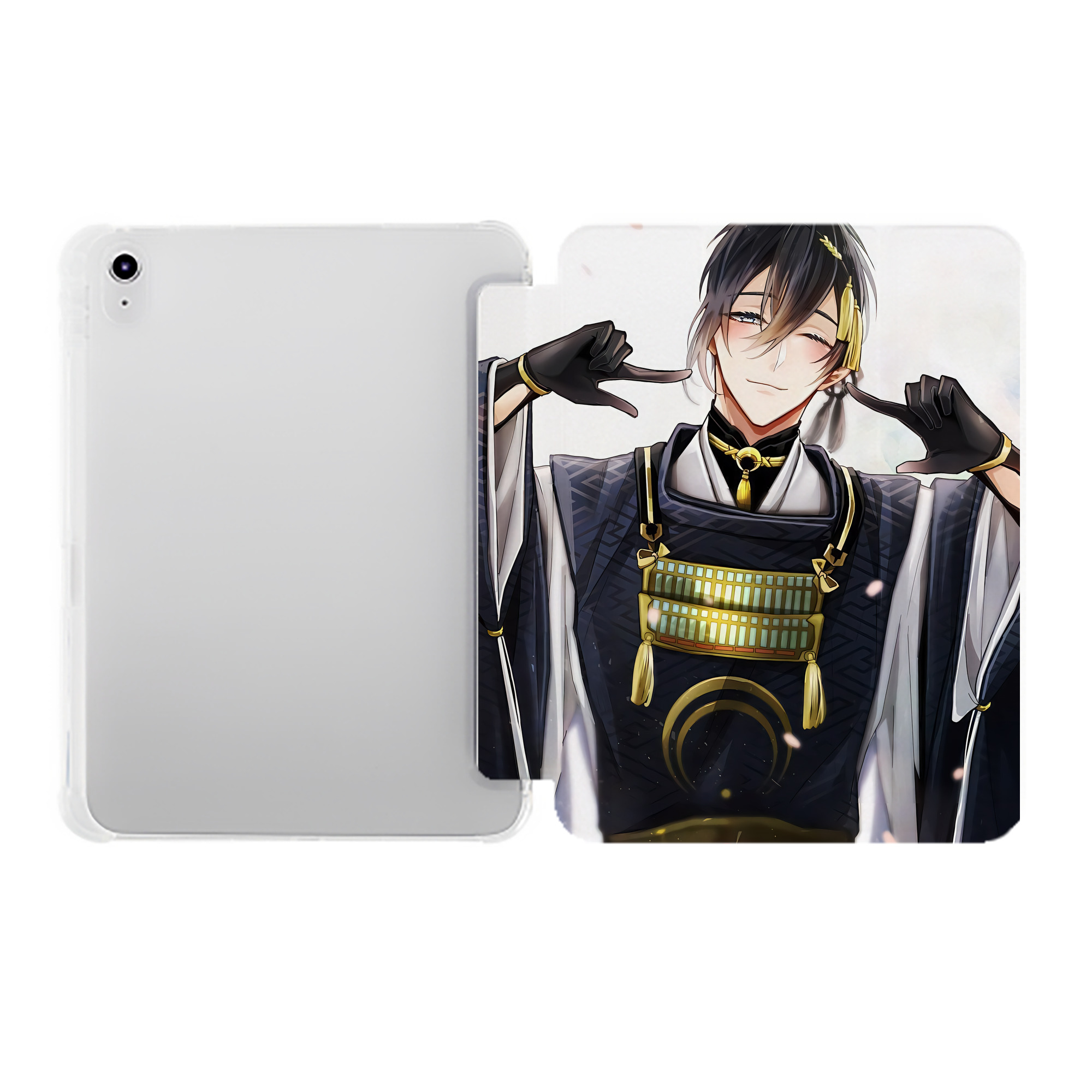 （画像用） 刀剣乱舞 Touken Ranbu IPad ケース ペン収納付き 三つ折りスタンド PUレザー×シリコン 対応機種9.5/10.5/10.9インチ